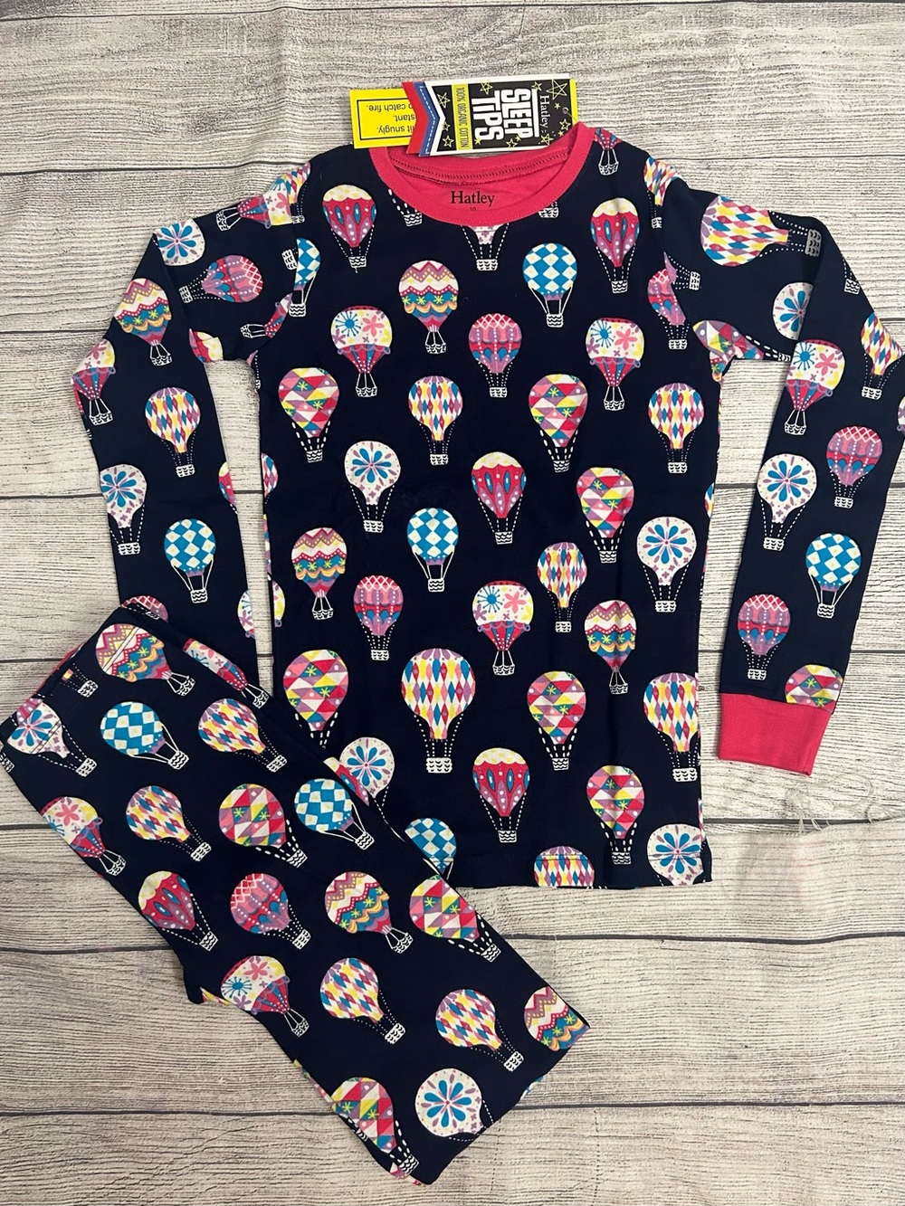 Hatley Hot air ballon pajamas size 10 girls NWT